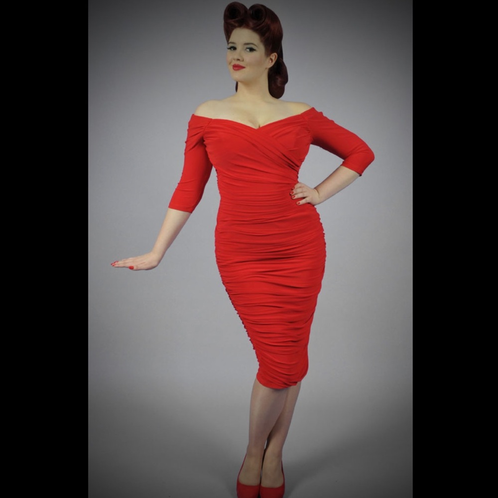 Laura Byrnes Pin Up Girl Monica Dress Red 4x